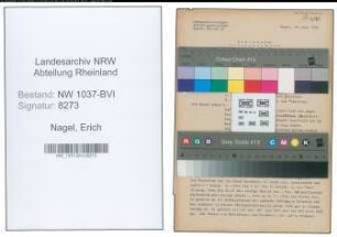 Entnazifizierung Erich Nagel , geb. 12.04.1905 (Kaufmann)
