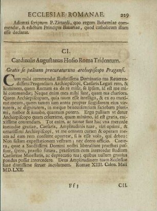 CI. Cardinalis Augustanus Hosio Roma Tridentum. - CXX. Cardinalis Augustanus Hosio.