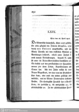 LXIX. Wien den 16. April 1806