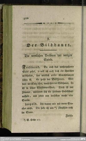X. Der Bildhauer