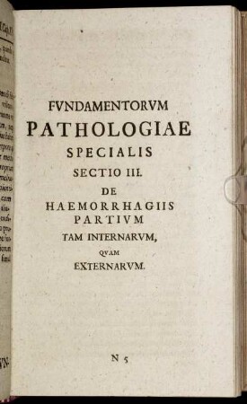 Fundamentorum pathologiae specialis sectio III.