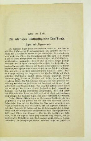 Zweiter Teil. Die natürlichen Wirtschaftsgebiete Deutschlands