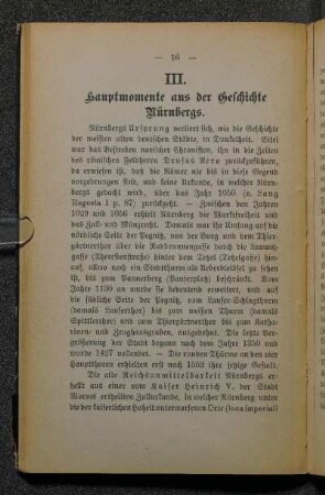 III. Hauptmomente aus der Geschichte Nürnbergs.