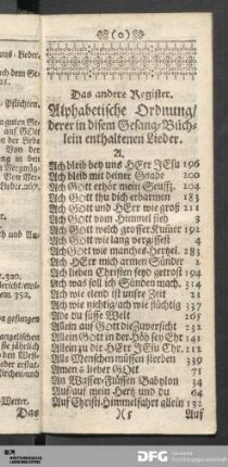 Das andere Register.