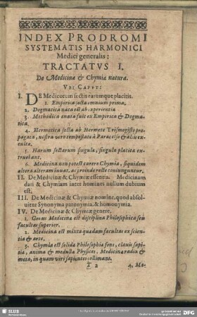 Index Prodromi Systematis Harmonici Medici generalis