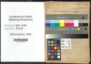 Entnazifizierung Willi Schumacher , geb. 07.11.1906 (Kreissekretaer)