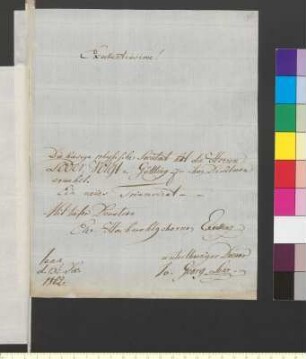 Brief von Lenz, Johann Georg an Goethe, Johann Wolfgang von