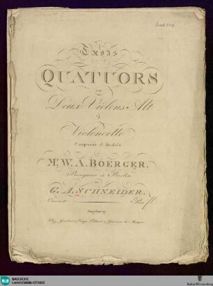 Trois Quatuors pour Deux Violons, Alt & Violoncelle : Oeuvre 10