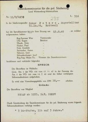 Peters, Oskar