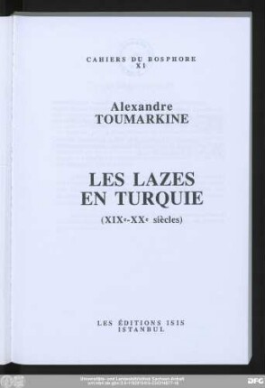 Les Lazes en Turquie : (XIXe - XXe siècles)