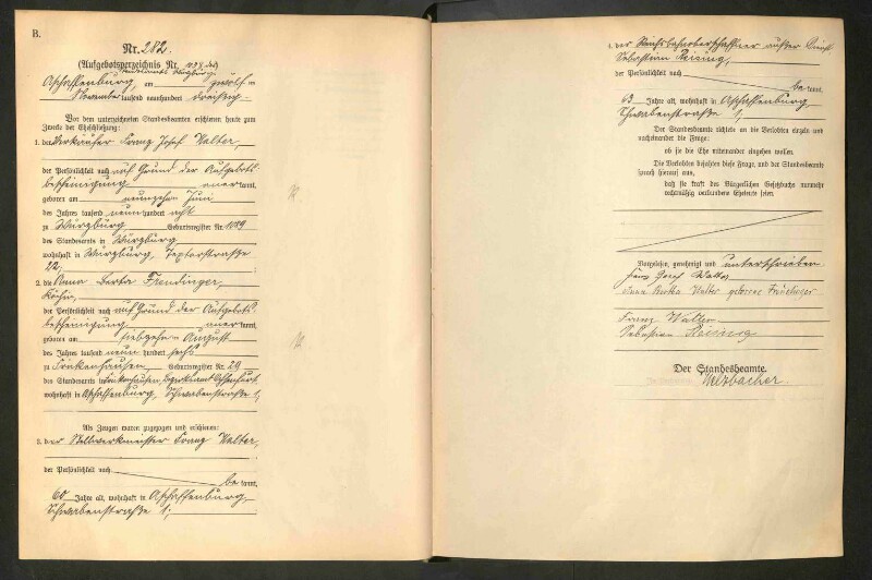 Standesamtsbuch der Stadt Aschaffenburg: Eheschließungen 252/1930 - 130/1931