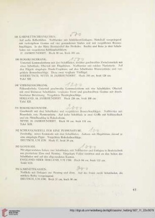 VI. Möbel und Textilien (Nr. 188-201)