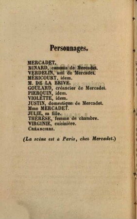Mercadet, comédie en 3 actes
