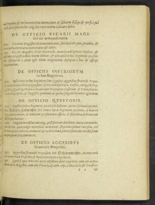 De Officio Vicarii Magistri rei armamentariae.