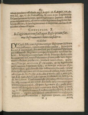 Conclusio X. In Legitimatione facta per Rescriptum forma Instrumenti bene confiderari debet.