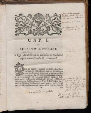 Cap. I. De Aetatum Divisione.