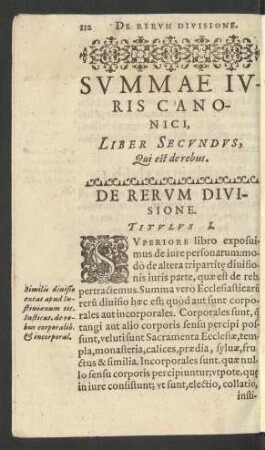 Summae Iuris Canonici, Liber Secundus, Qui est de rebus.