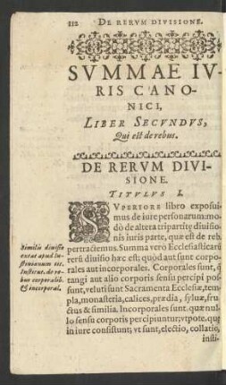 Summae Iuris Canonici, Liber Secundus, Qui est de rebus.