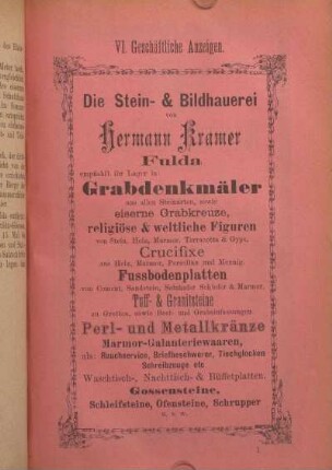 VI. Geschäftliche Anzeigen