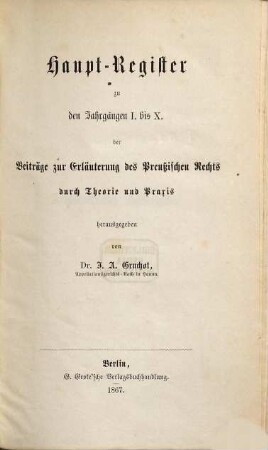 Beiträge zur Erläuterung des deutschen Rechts. [20,a]