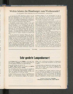 Wohin fahren die Hamburger zum Wochenende?