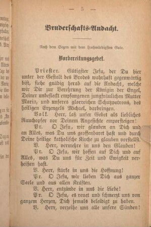 Bruderschafts-Andacht.
