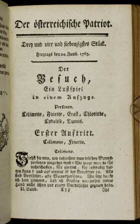 Drey und vier und siebenzigstes Stück.
