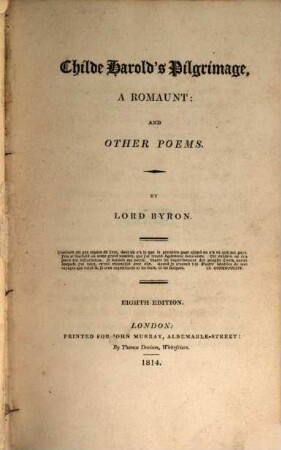 The Works of Byron : in two volumes, 1
