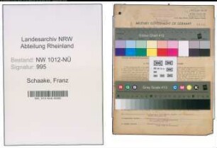 Entnazifizierung Franz Schaake , geb. 05.09.1912 (Techniker)