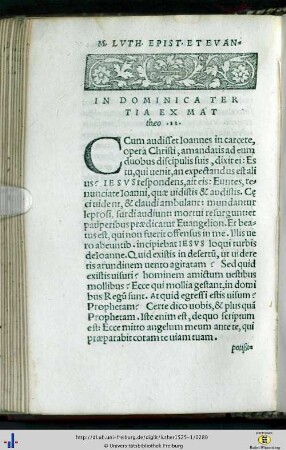 In Dominica Tertia ex Mattheo 11.