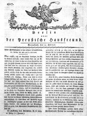 Nr. 13., 31. Januar 1807