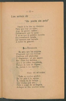 Los versos de "Un poeta sin pelo"