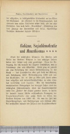 10. Bohème, Sozialdemokratie und Anarchismus ****
