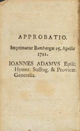 Approbatio.
