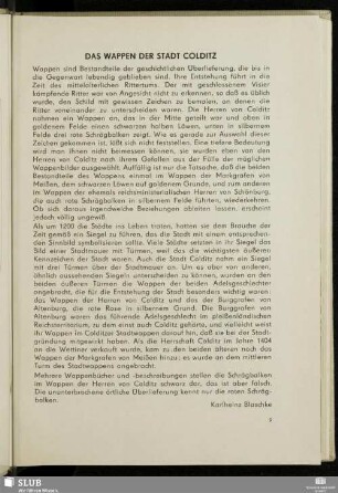 Das Wappen der Stadt Colditz
