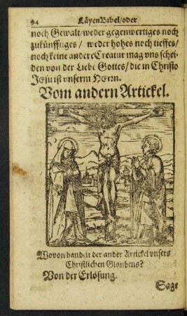 Vom andern Artickel.