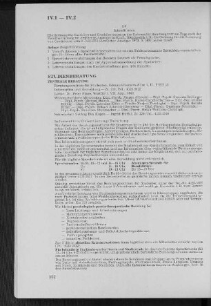 IV.2 Studienberatung