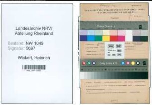Entnazifizierung Heinrich Wickert , geb. 23.03.1873 (Steuerberater)