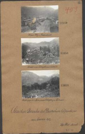 Blick gegen den Krn, rechts Schloßberg von Tolmein