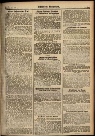 Zweite Ausgabe vom Freitag, den 13. Juli 1934.