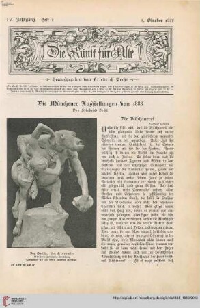 4: Die Münchener Ausstellungen von 1888, [9] : die Bildhauerei