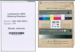 Entnazifizierung Johannes Brenda , geb. 02.04.1892 (Kaufmann)