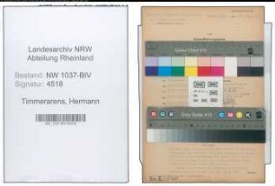 Entnazifizierung Hermann Timmerarens , geb. 09.07.1902 (Gastwirt)
