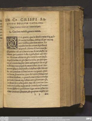 In C. Crispi Salustii Bellum Catilinarium, Henrici Glareani Annotationes. L. Catilina nobili genere natus.