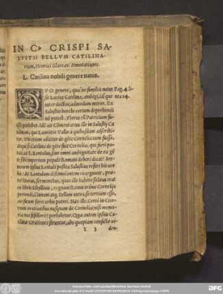 In C. Crispi Salustii Bellum Catilinarium, Henrici Glareani Annotationes. L. Catilina nobili genere natus.