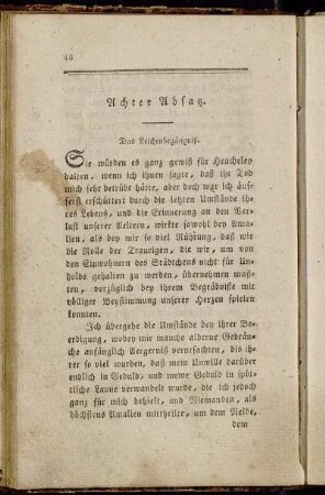 Achter Absatz. Das Leichenbegängniß.