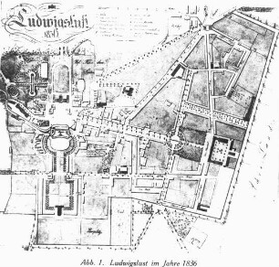 Ludwigslust im Jahre 1836, Stadtplan
