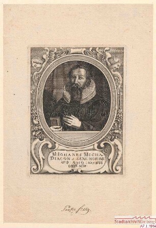 M. Johannes Micha, Diakon bei St. Egidien; geb. 1586; gest. 1634