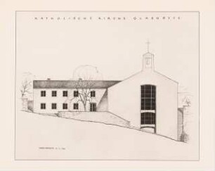 Katholische Kirche, Glashütte: Ansicht Nordwest 1:100