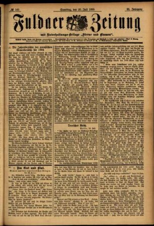 Ausgabe vom Samstag, den 20. Juli 1895.